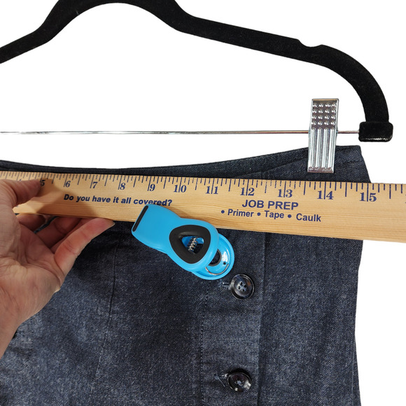 Banana Republic Sloan Fit Crop Pants sz 4 Women Muted Blue Buttons 30x26 Stretch - Picture 7 of 9